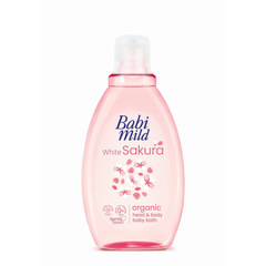 babi-mild-white-sakura-organic-head-body-baby-bath-180ml