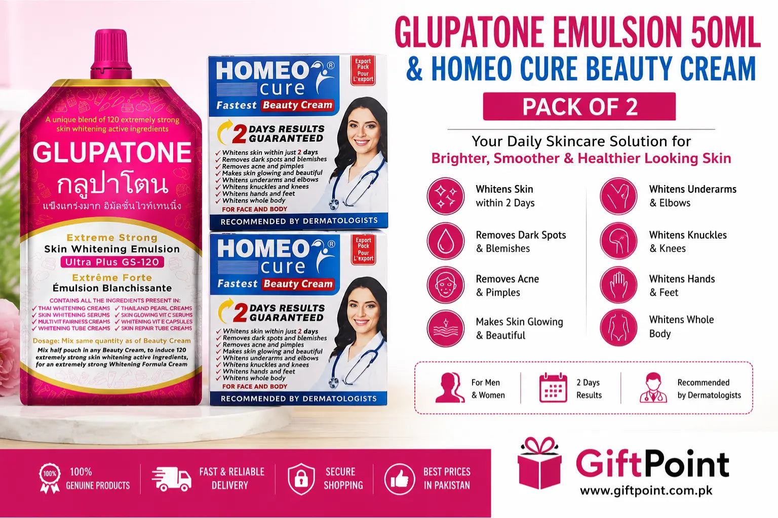 Glupatone Emulsion & Homeo Cure Beauty Cream – A Powerful Combination for Daily Skin Care