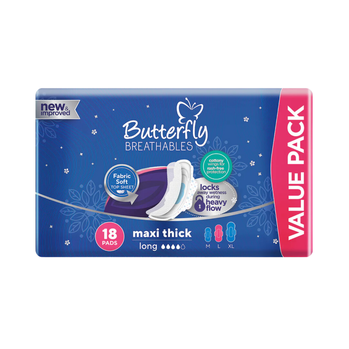 butterfly-breathables-value-pack-maxi-thick-sanitary-pads-long-18-pcs