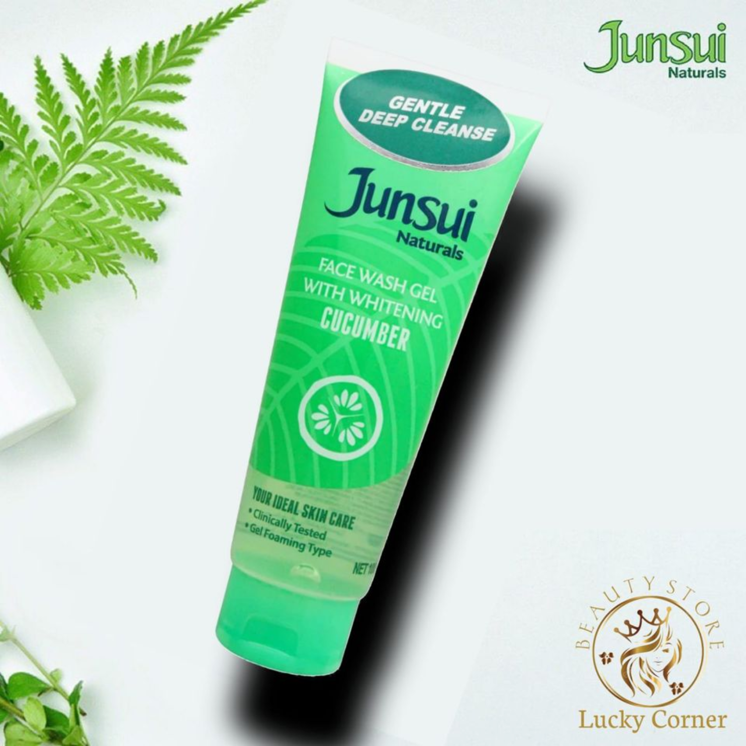 junsui-whitening-face-wash-gel-with-whitening-cucumber-100g