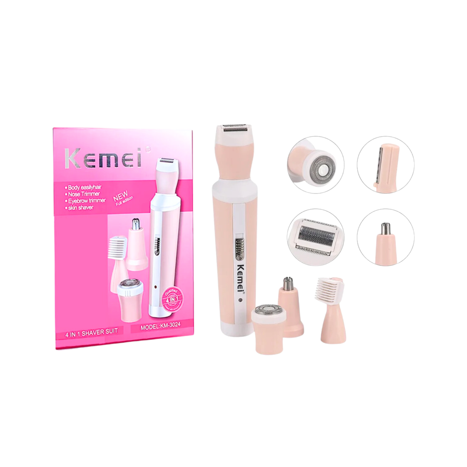 kemei-4in1-rechargeable-hair-remover-shaver-km-3024