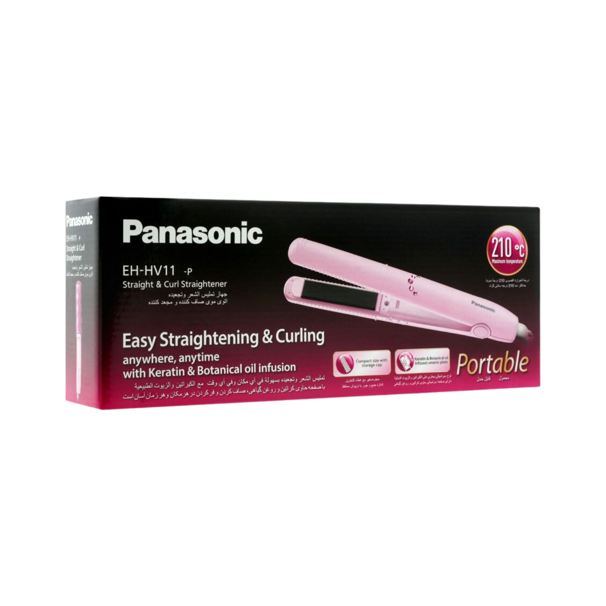 Panasonic Easy Straight and Curl Keratin Coconut Oil Infused Hair Straightener EH HV11