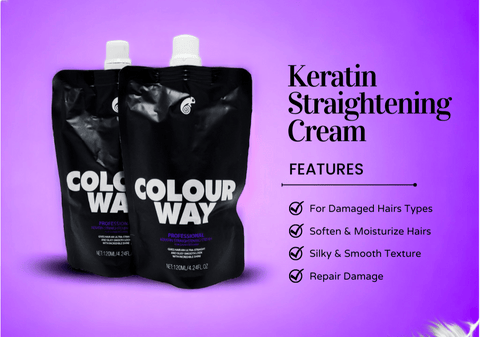 COLOURWAY Professional Keratin Straightening Cream For Damaged Hairs 280ml*2