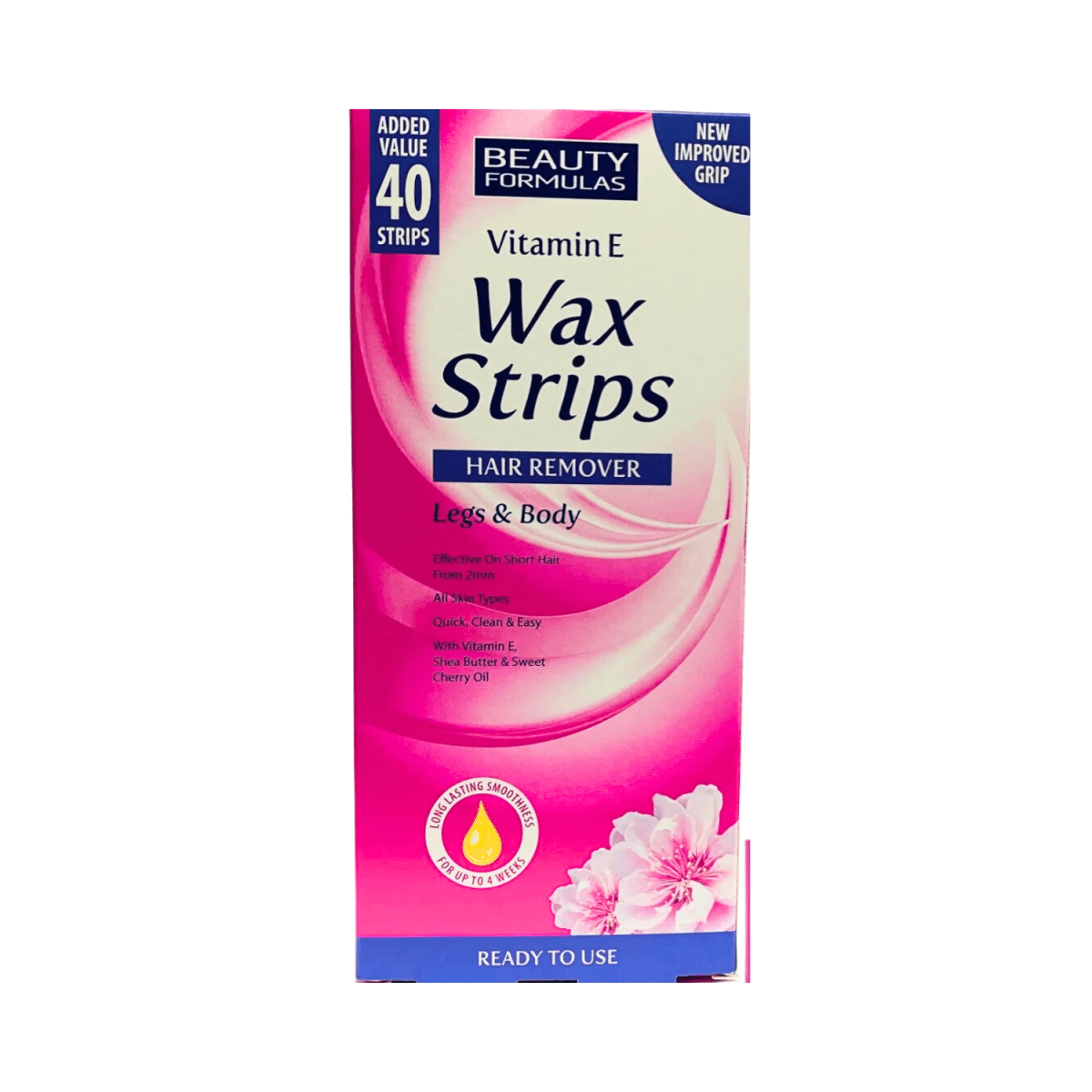 Beauty Formulas Vitamin E Wax Strips For Legs & Body 40pcs - Gift Point