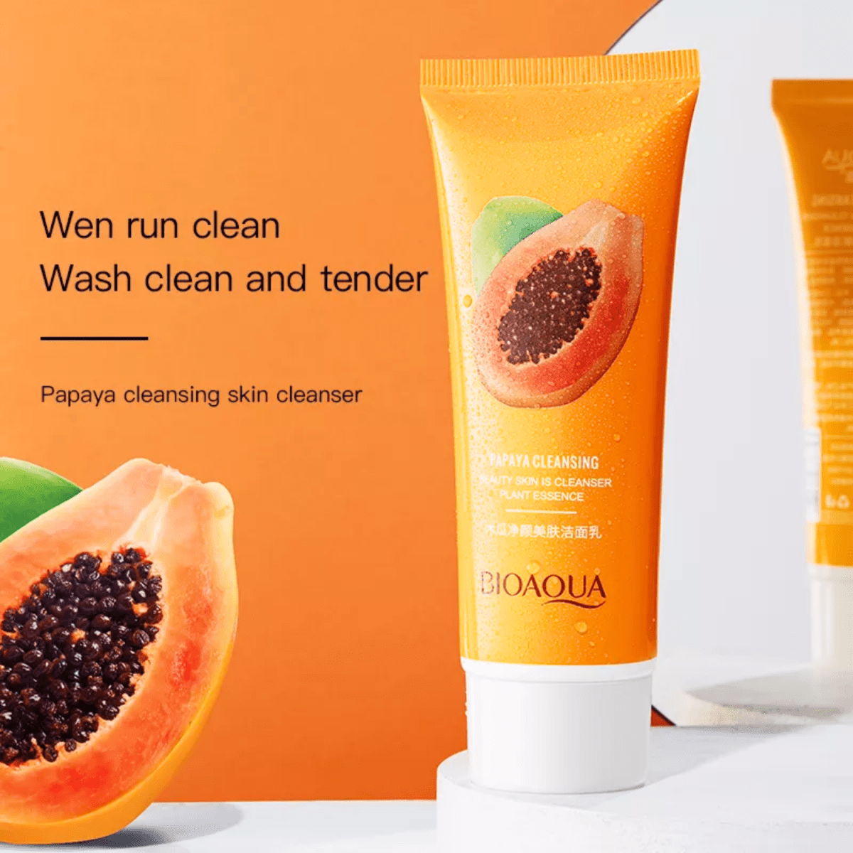 Bioaqua Papaya Moisturizing Gentle Deep Cleansing Facial Cleanser 100g - Gift Point