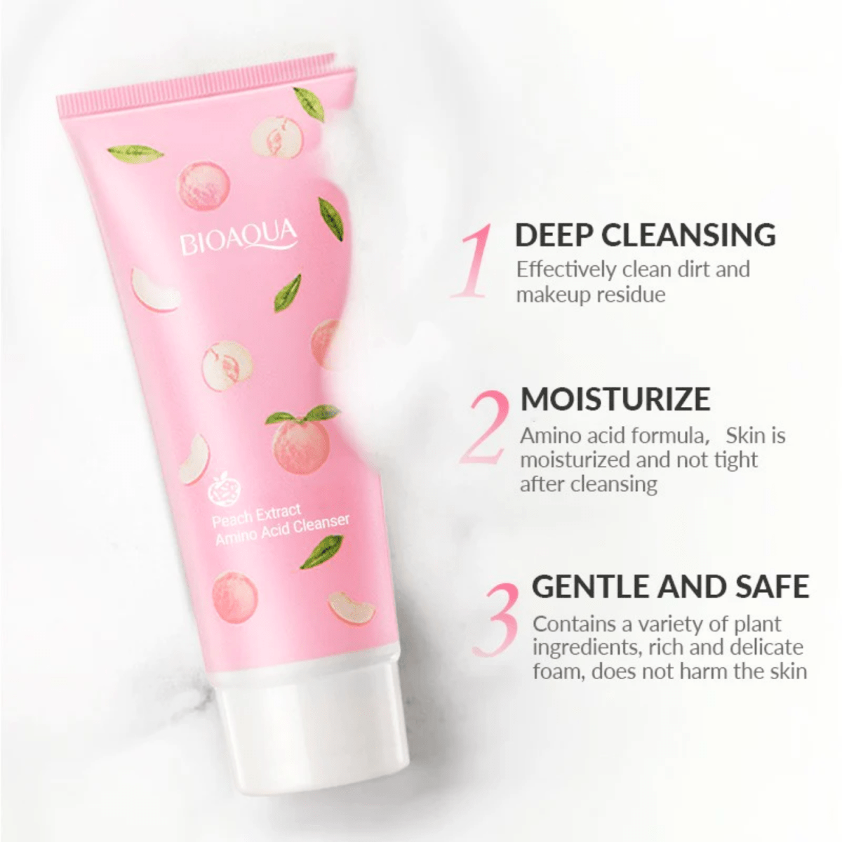 Bioaqua Peach Extract Amino Acid Cleanser 100g - Gift Point