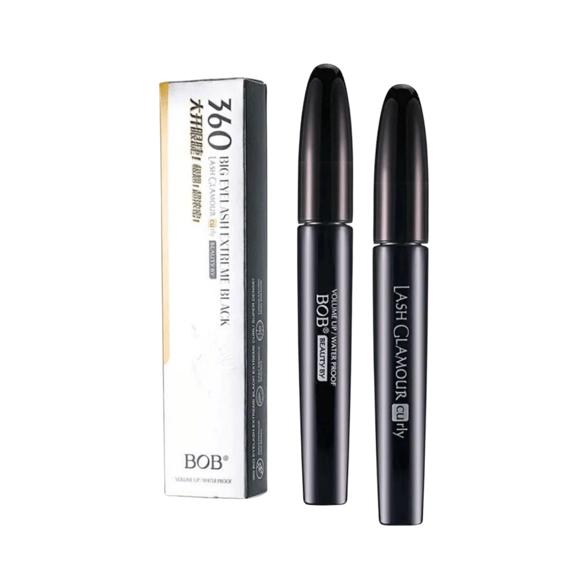 BOB 360 Big Eyelash Extreme Black Dense Waterproof Mascara - Gift Point