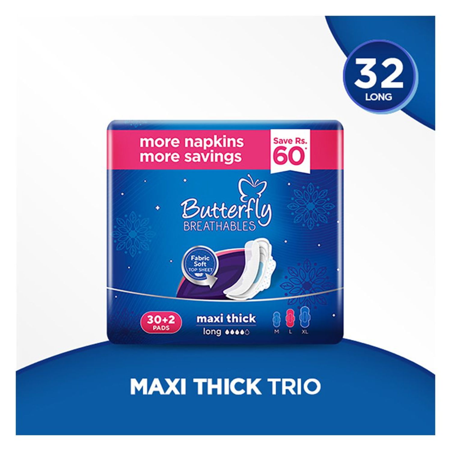 butterfly-breathables-maxi-thick-fabric-soft-sanitary-pads-long-trio-pack-30-2-pcs