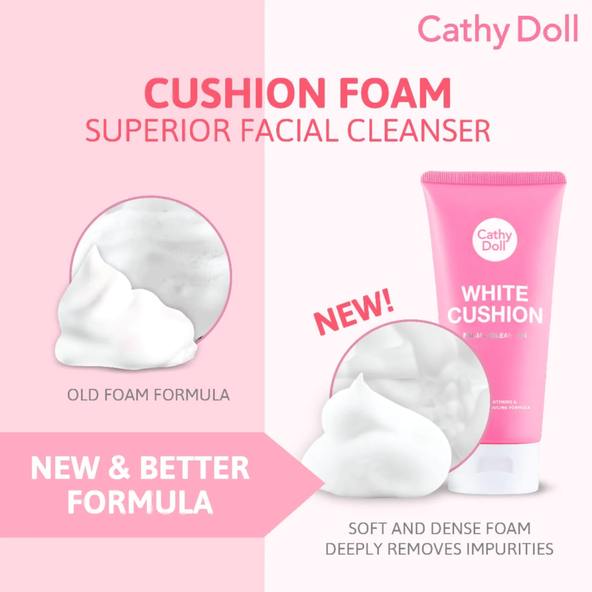 Cathy Doll White Cushion Facial Cleanser 120ml - Gift Point