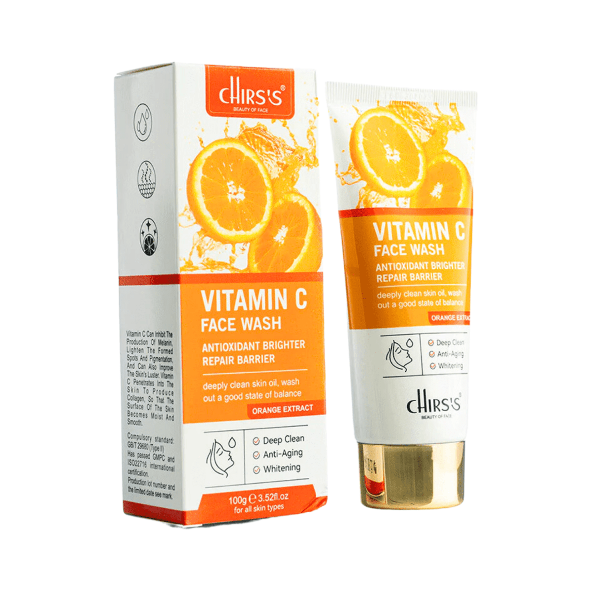 Chirs's Vitamin C Face Wash Antioxidant Brighter Repair Barrier 100g - Gift Point
