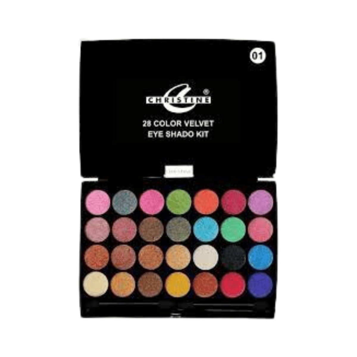 Christine 28 Colors Velvet Eyeshadow Shade 01 - Gift Point