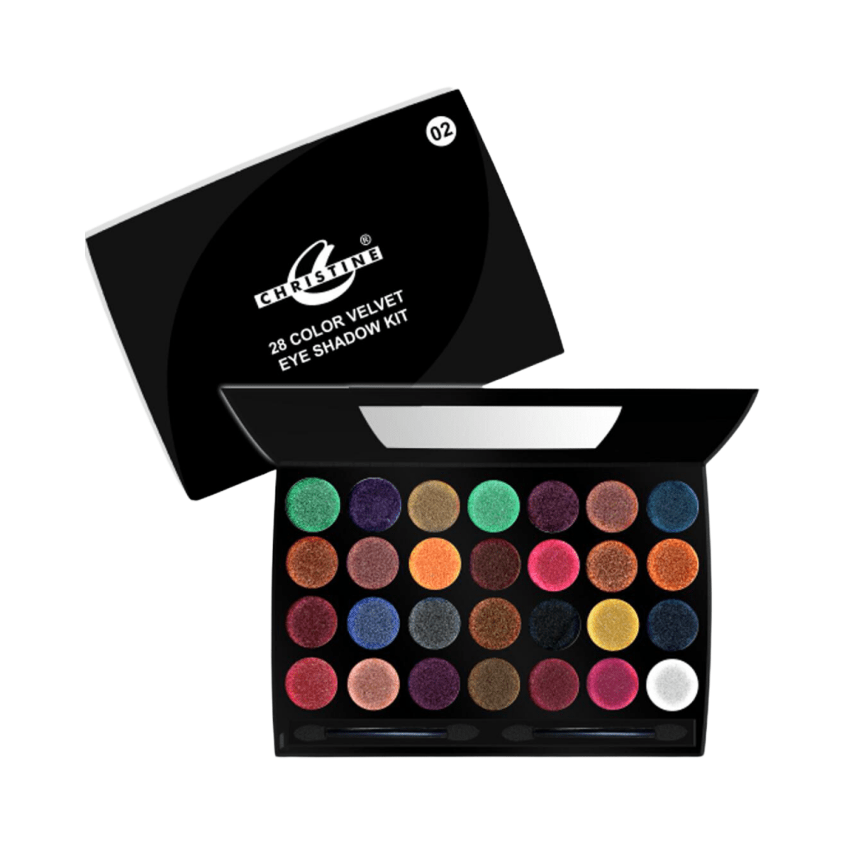 Christine 28 Colors Velvet Eyeshadow Shade 02 - Gift Point