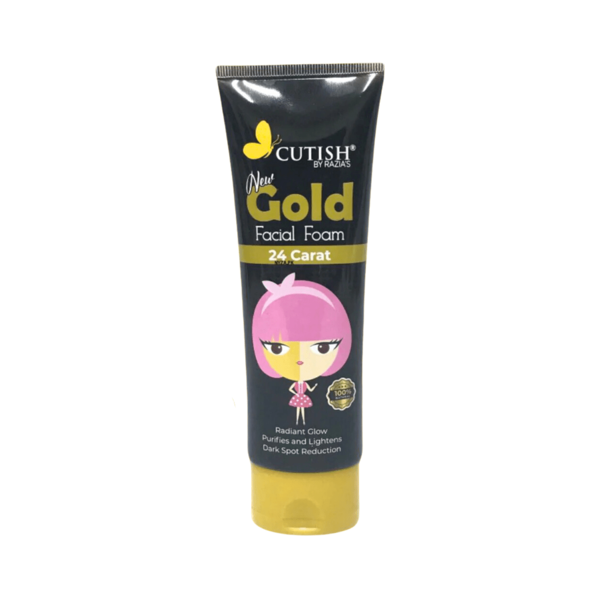Cutish 24 Carat Gold Face Wash Facial Foam Cleanser 100g - Gift Point