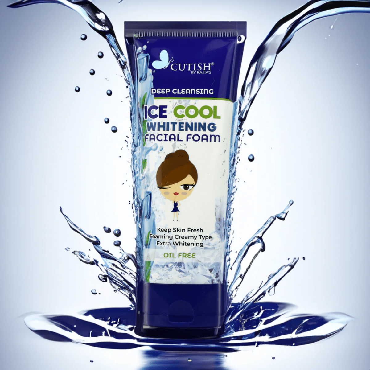 Cutish Ice cool Deep Cleansing Facial Foam Face Wash 100g - Gift Point