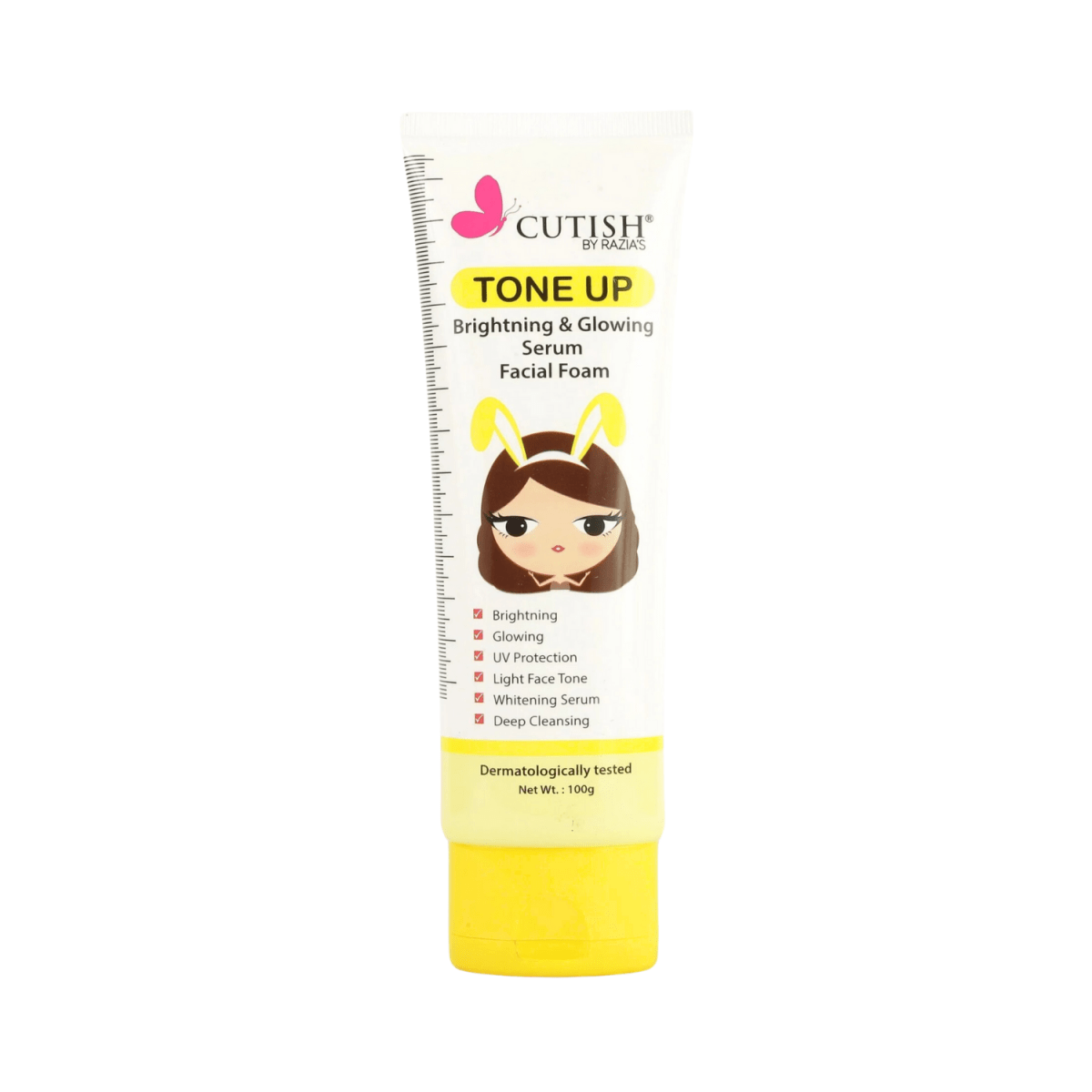 Cutish Tone up Face Wash Brightening & Glowing Serum Facial Foam 100g - Gift Point