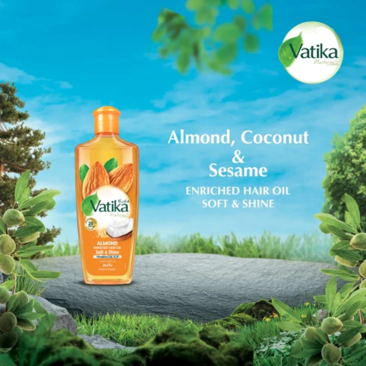 Dabur Vatika Almond Hair Oil Soft & Shine 300ml - Gift Point