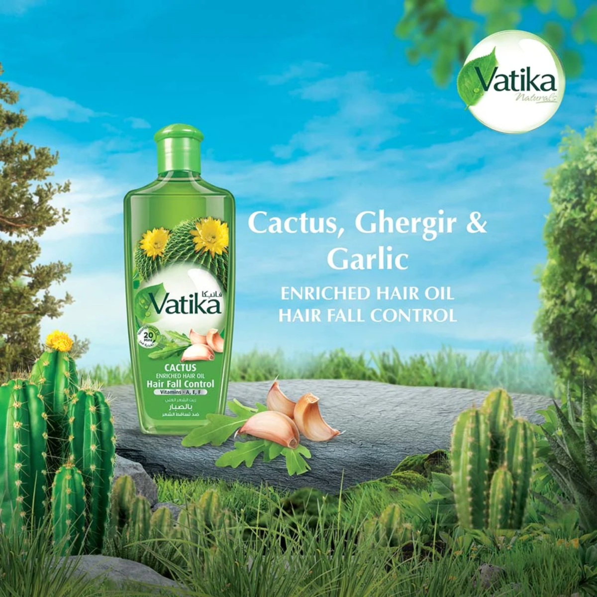 Dabur Vatika Naturals Hair Fall Control Cactus Enriched Hair Oil 100ml - Gift Point