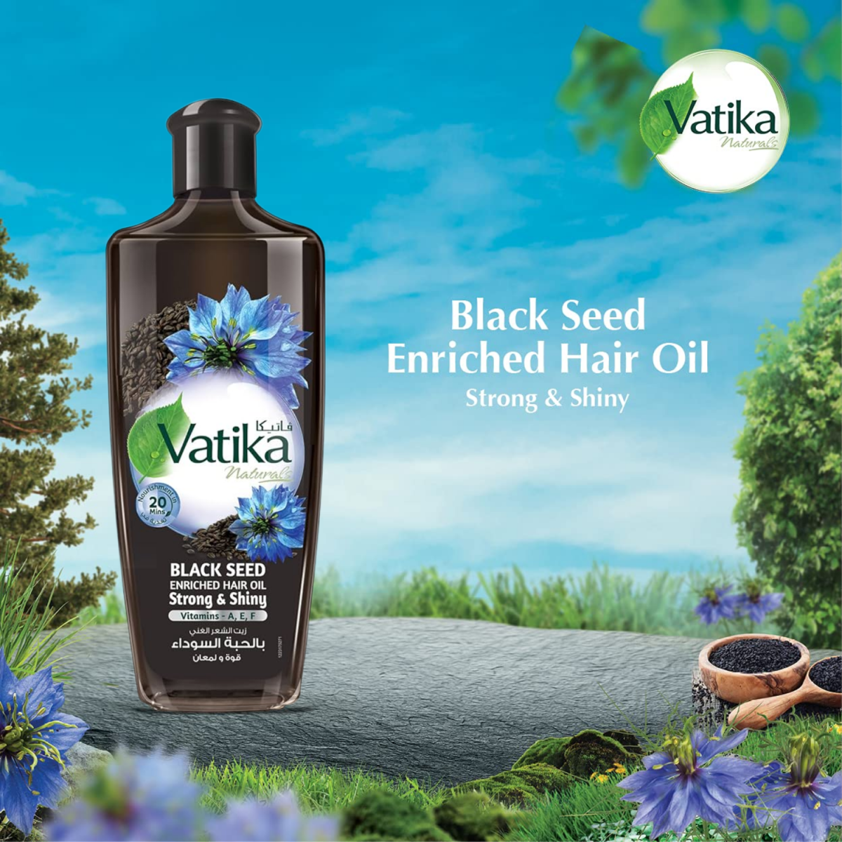 Dabur VatikaNaturals Black Seed Enriched Hair Oil Strong & Shiny 200ml - Gift Point