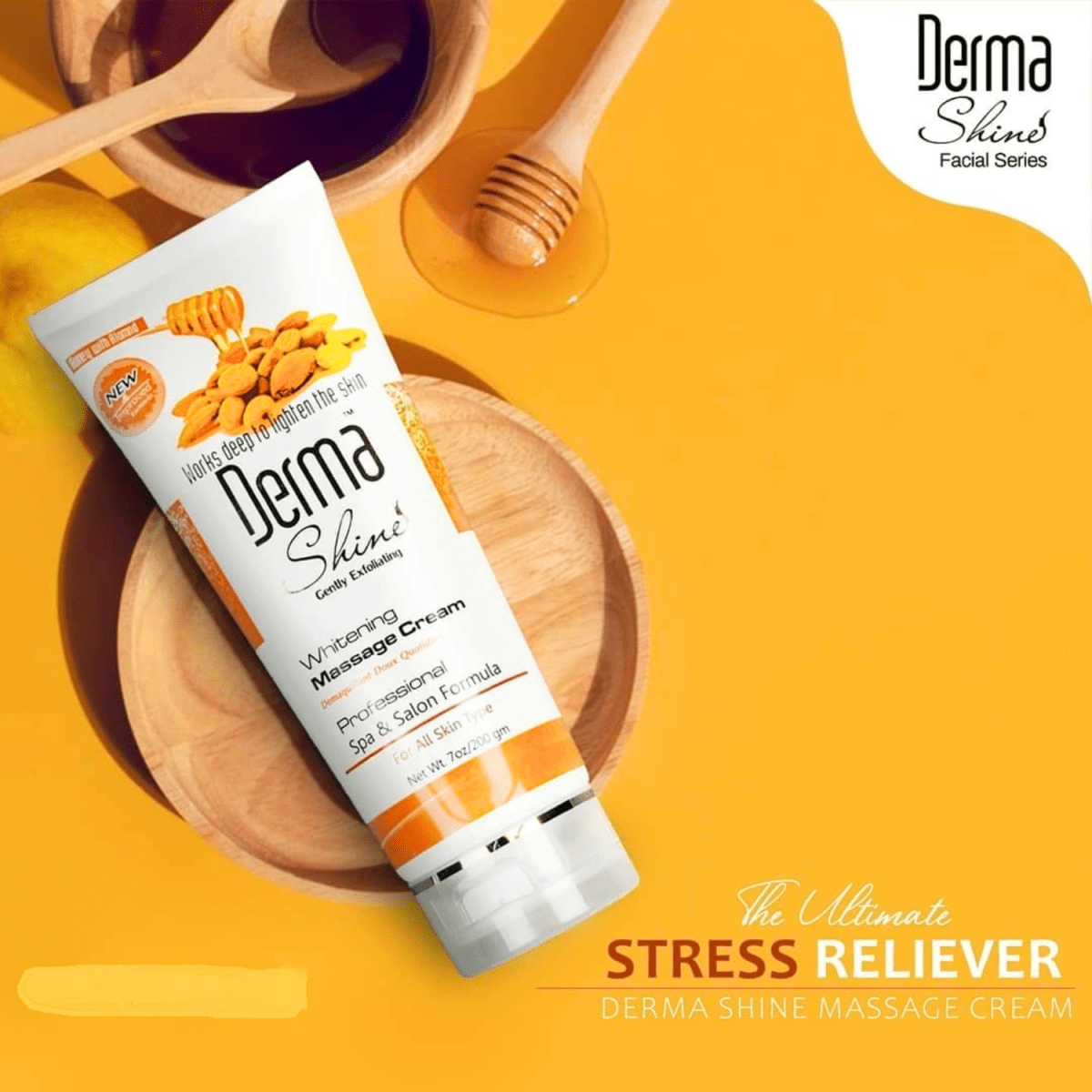 Derma Shine Honey With Almond Whitening Massage Cream 200ml - Gift Point