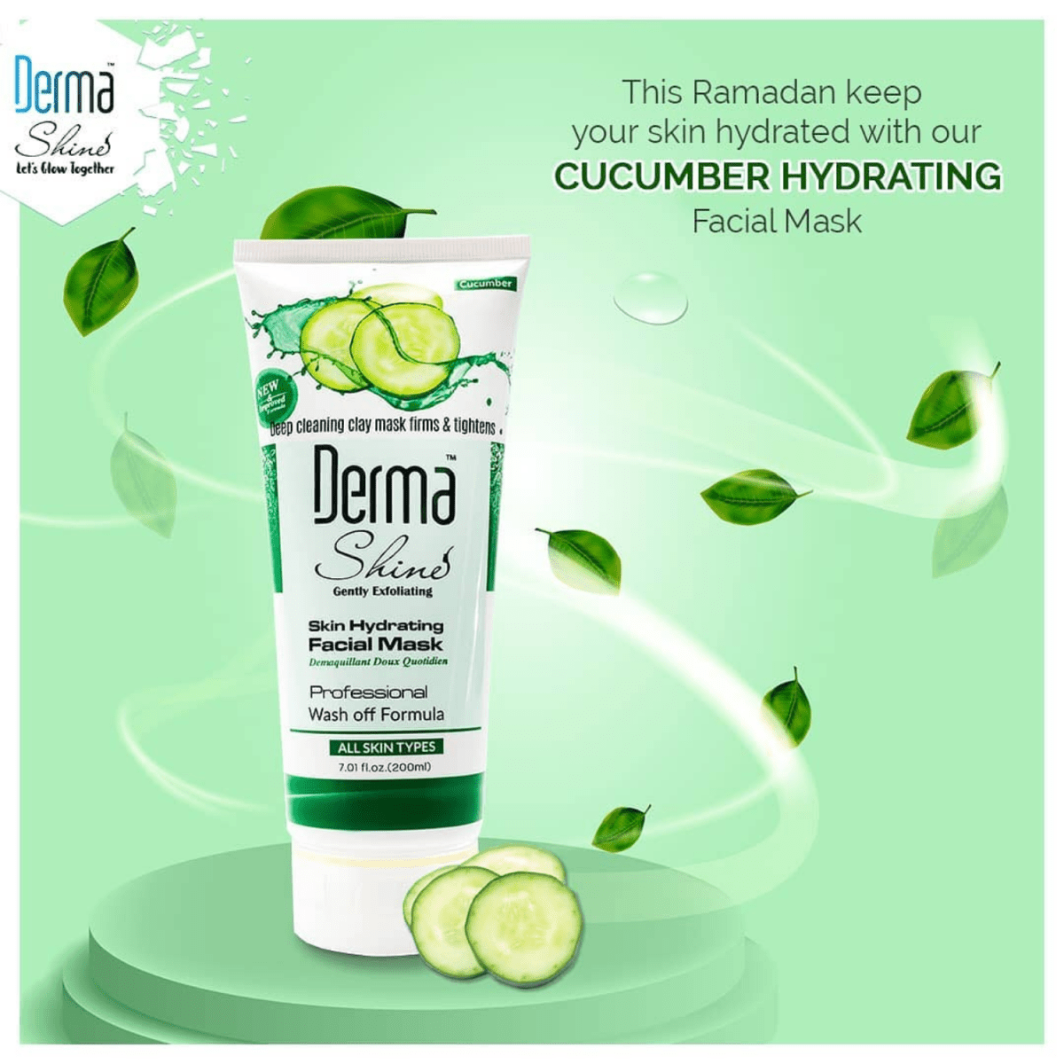 Derma Shine Hydrating Cucumber Facial Mask 200g - Gift Point