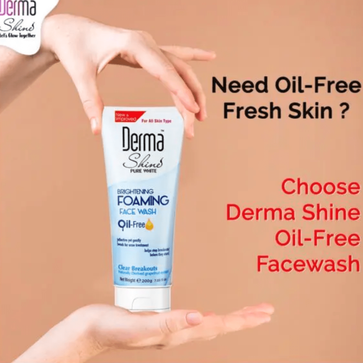 Derma Shine Pure White Brightening Foaming Face Wash 200g - Gift Point