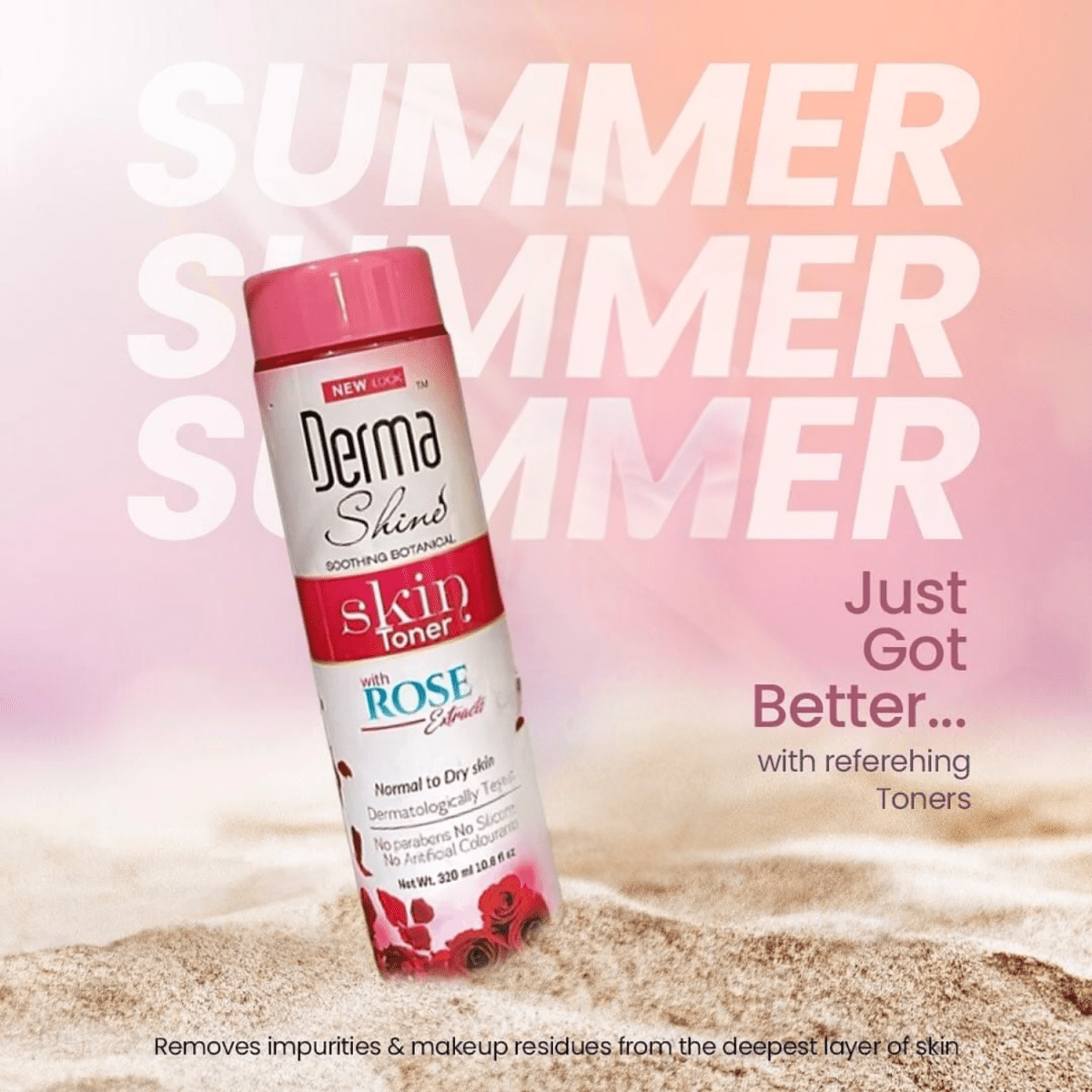 Derma Shine Toner with Rose Extracts Skin Toner 320ml - Gift Point