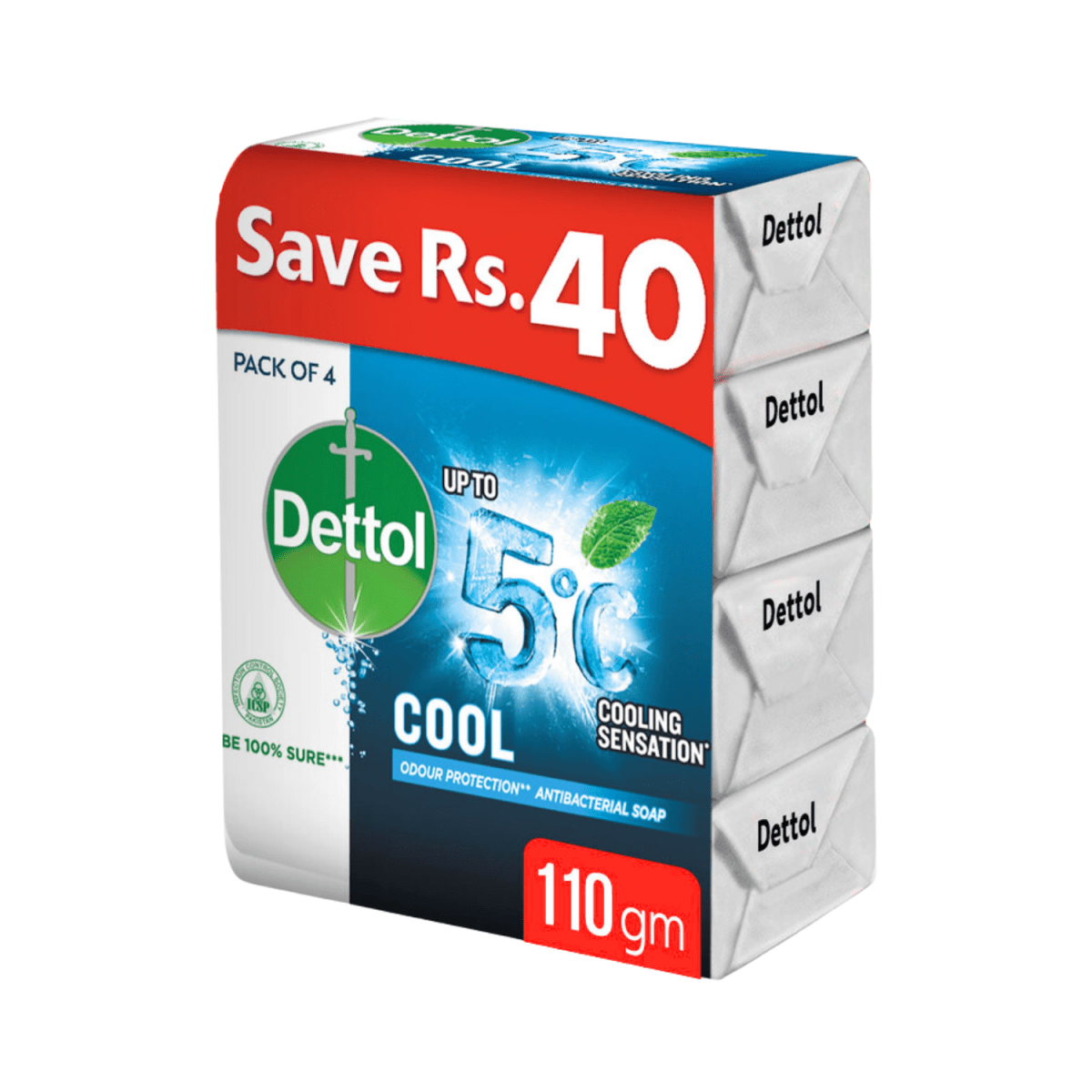 Dettol Cool Antibacterial Soap 4 in 1, 110g - Gift Point