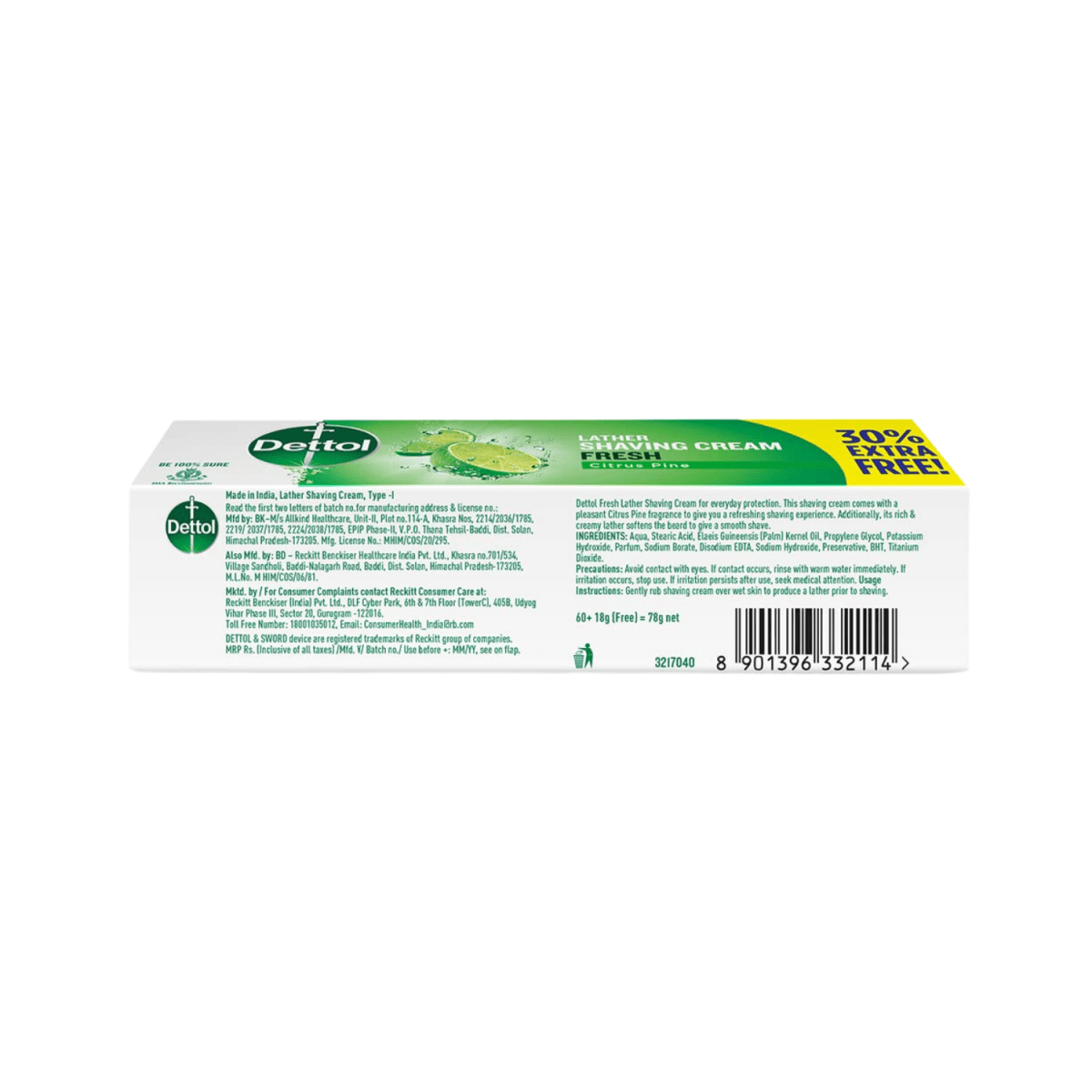 Dettol Fresh Lather Shaving Cream 78gm - Gift Point