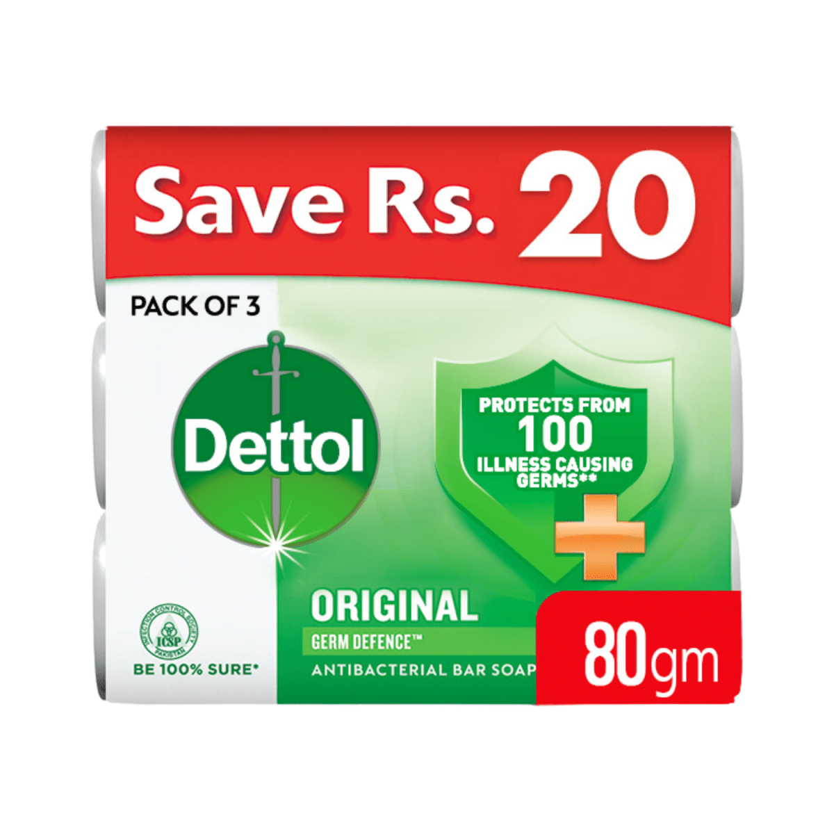 Dettol Original Antibacterial Soap 3 in 1 110g - Gift Point