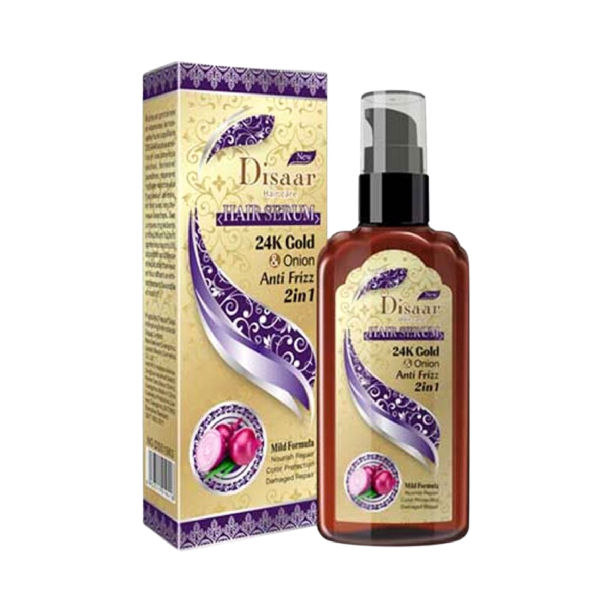Disaar 24K Gold & Onion Hair Serum 120ml - Gift Point