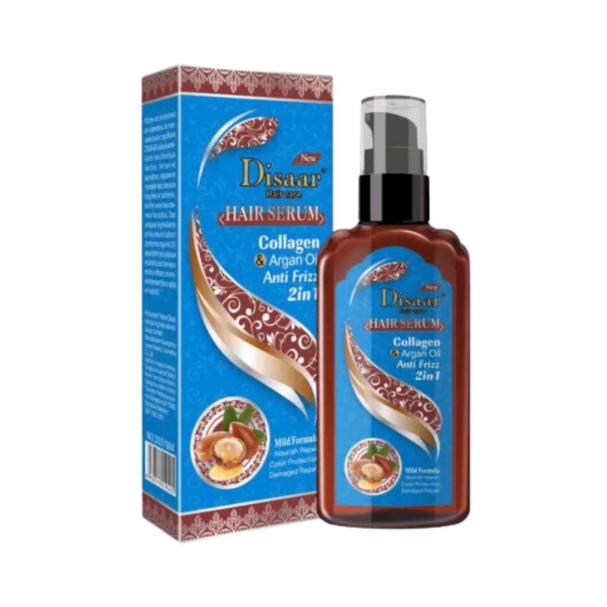 Disaar Collagen & Argan Oil Anti Frizz 2 in 1 Hair Serum 120ml - Gift Point