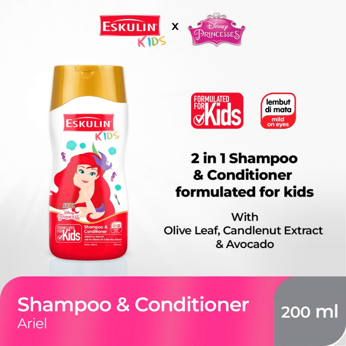Disney Eskulin Kids Ariel Shampoo & Conditioner 200ml - Gift Point