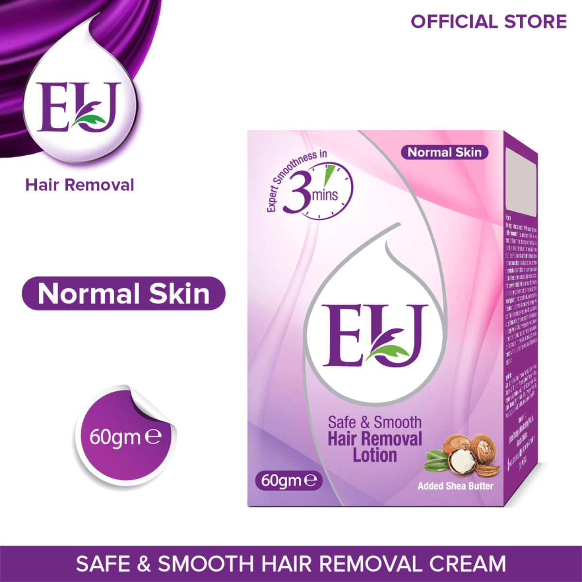 EU Safe & Smooth Normal Skin Hair Removal Lotion 60g - Gift Point