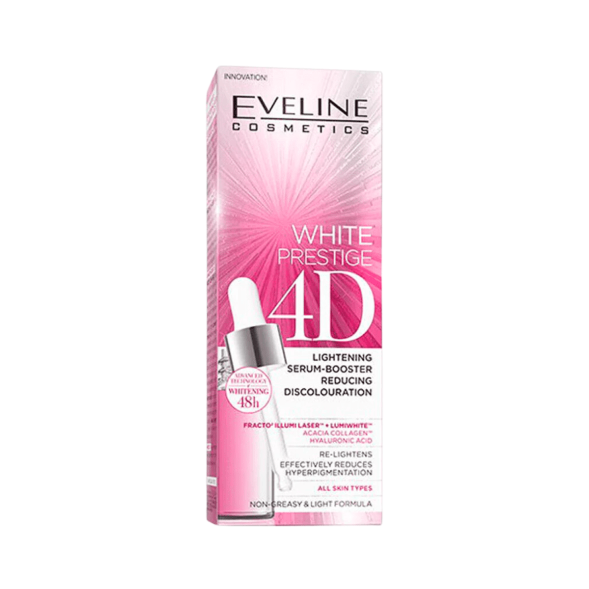 Eveline 48H White Prestige 4D Lightening Serum Booster, 18ml - Gift Point
