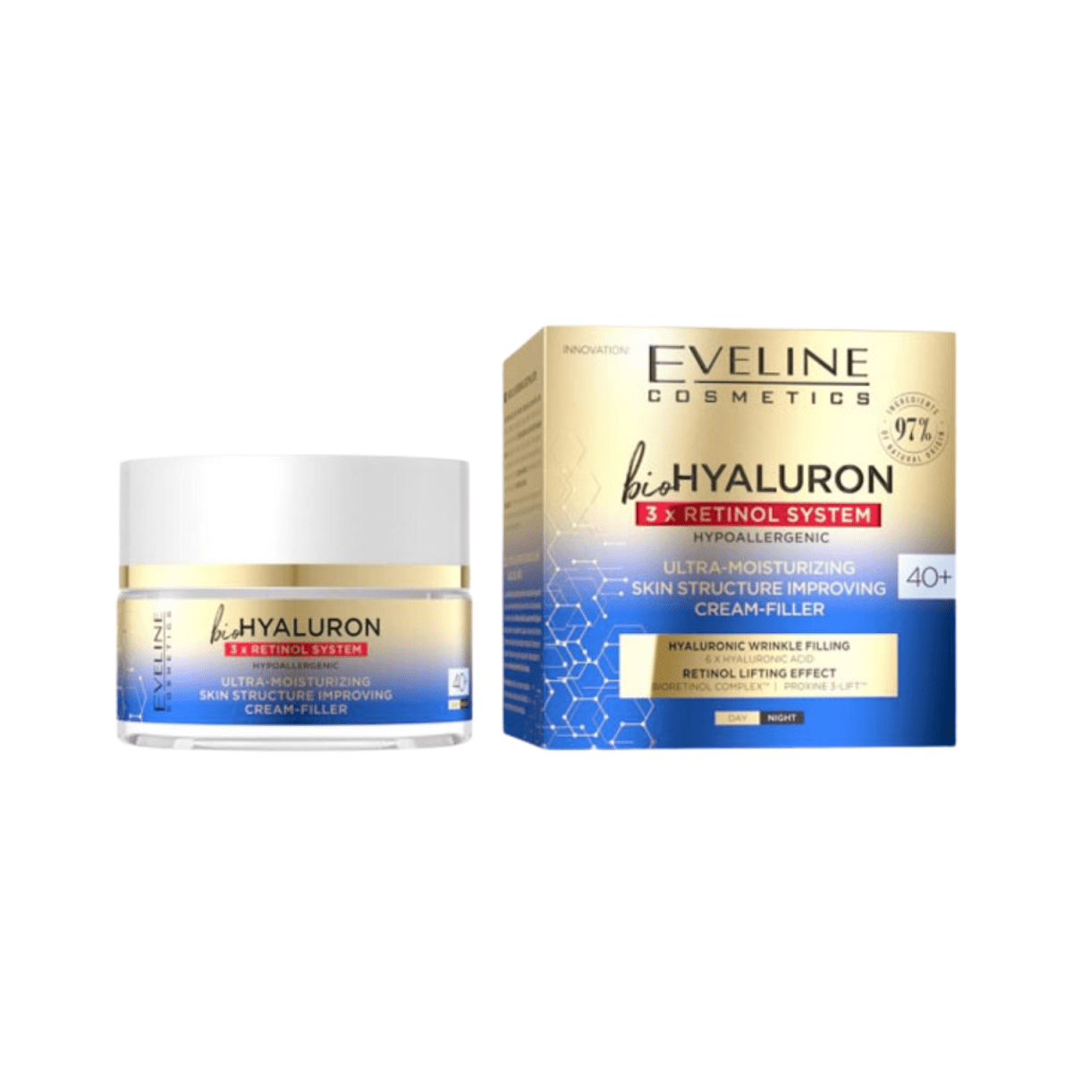 Eveline Bio Hyaluron 3X Retinol Cream 40+ 50ml - Gift Point