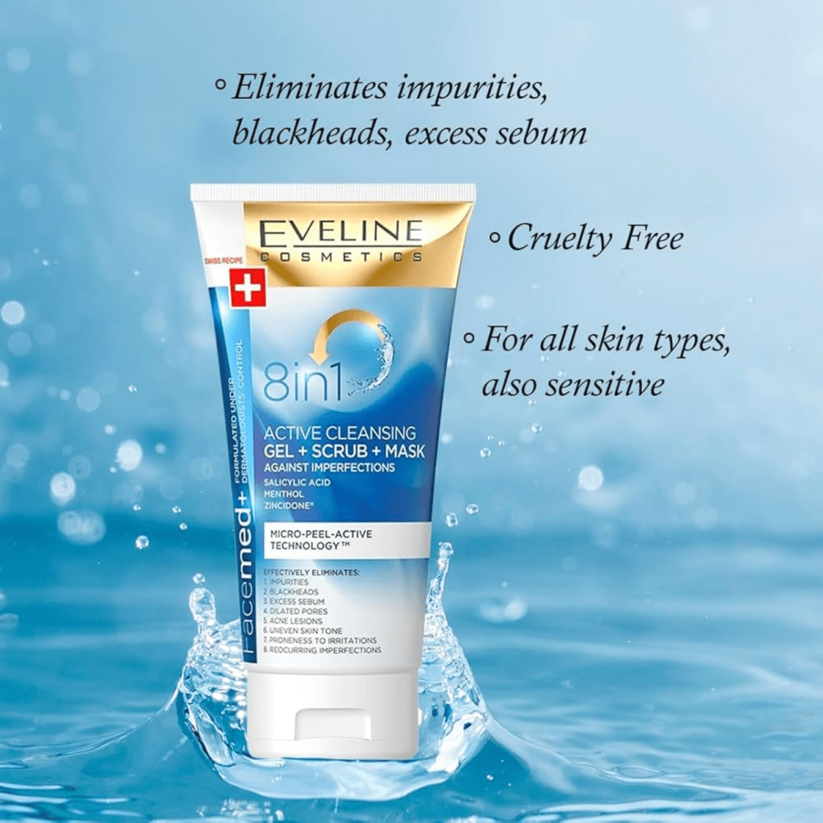 Eveline Cosmetics FaceMed+ 8-In-1 Deep Cleansing Active Gel 150ml - Gift Point