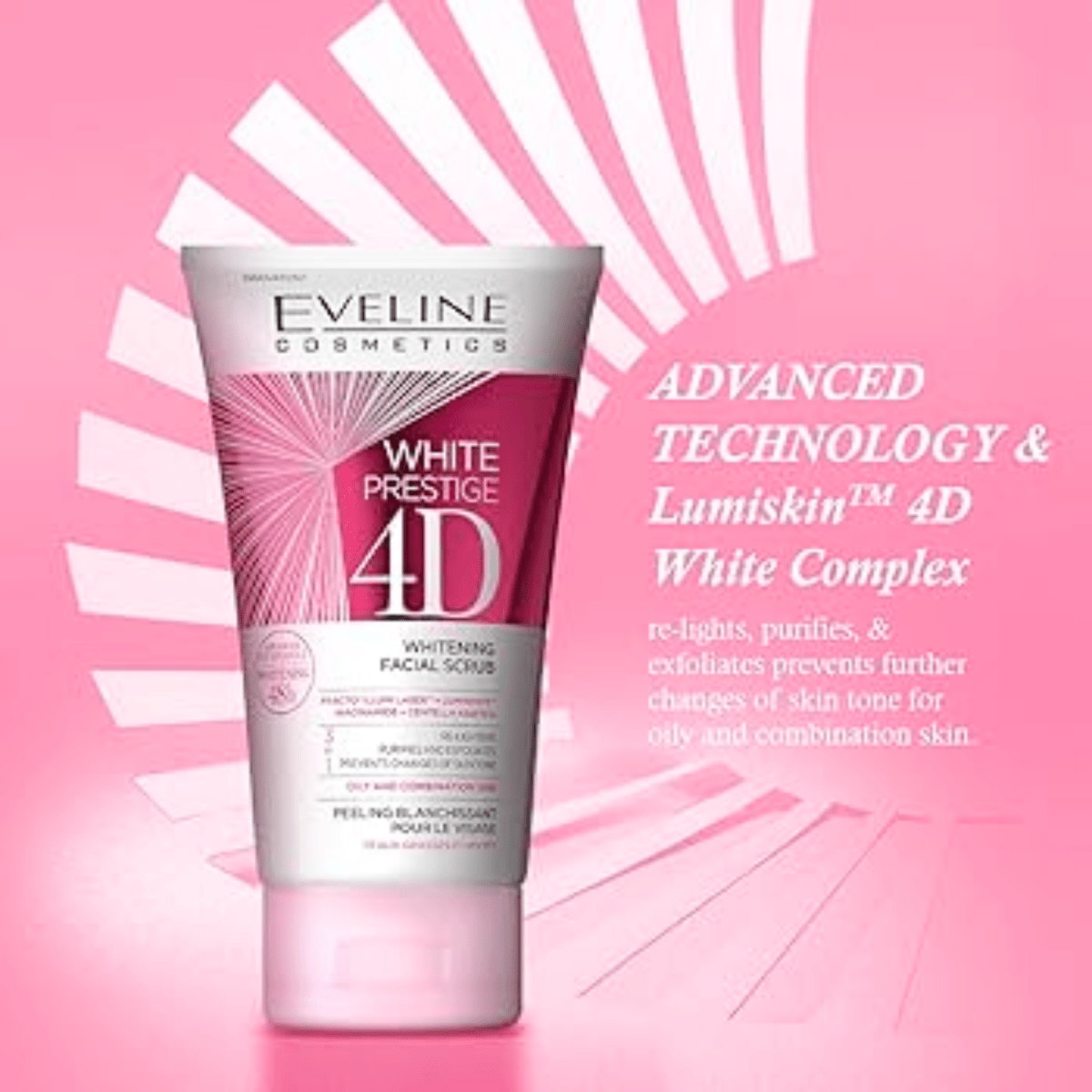 Eveline Cosmetics White Prestige 4D Whitening Facial Scrub 150ml - Gift Point