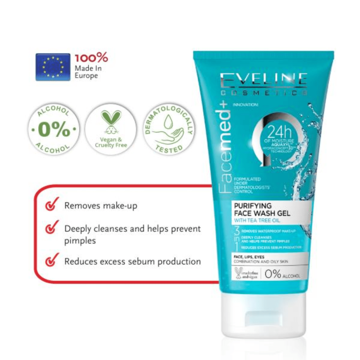 Eveline Facemed+ Purifying Face Wash Gel With Tea Tree Oil 150ml - Gift Point