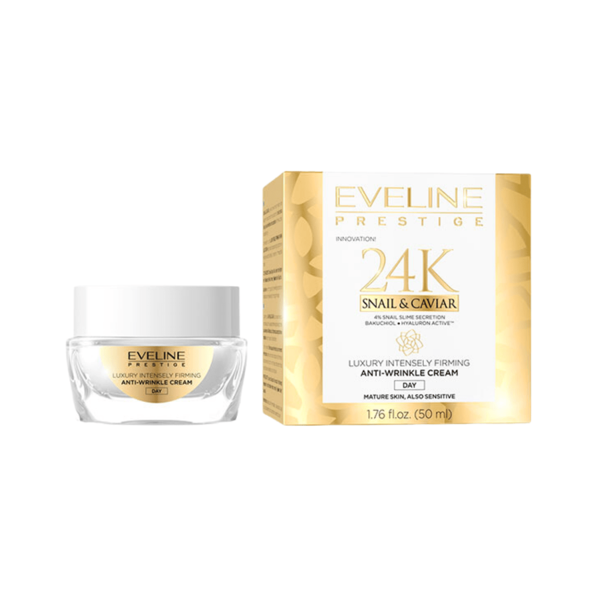 Eveline Prestige 24K Snail & Caviar Anti-Wrinkle Day Cream 50ml - Gift Point