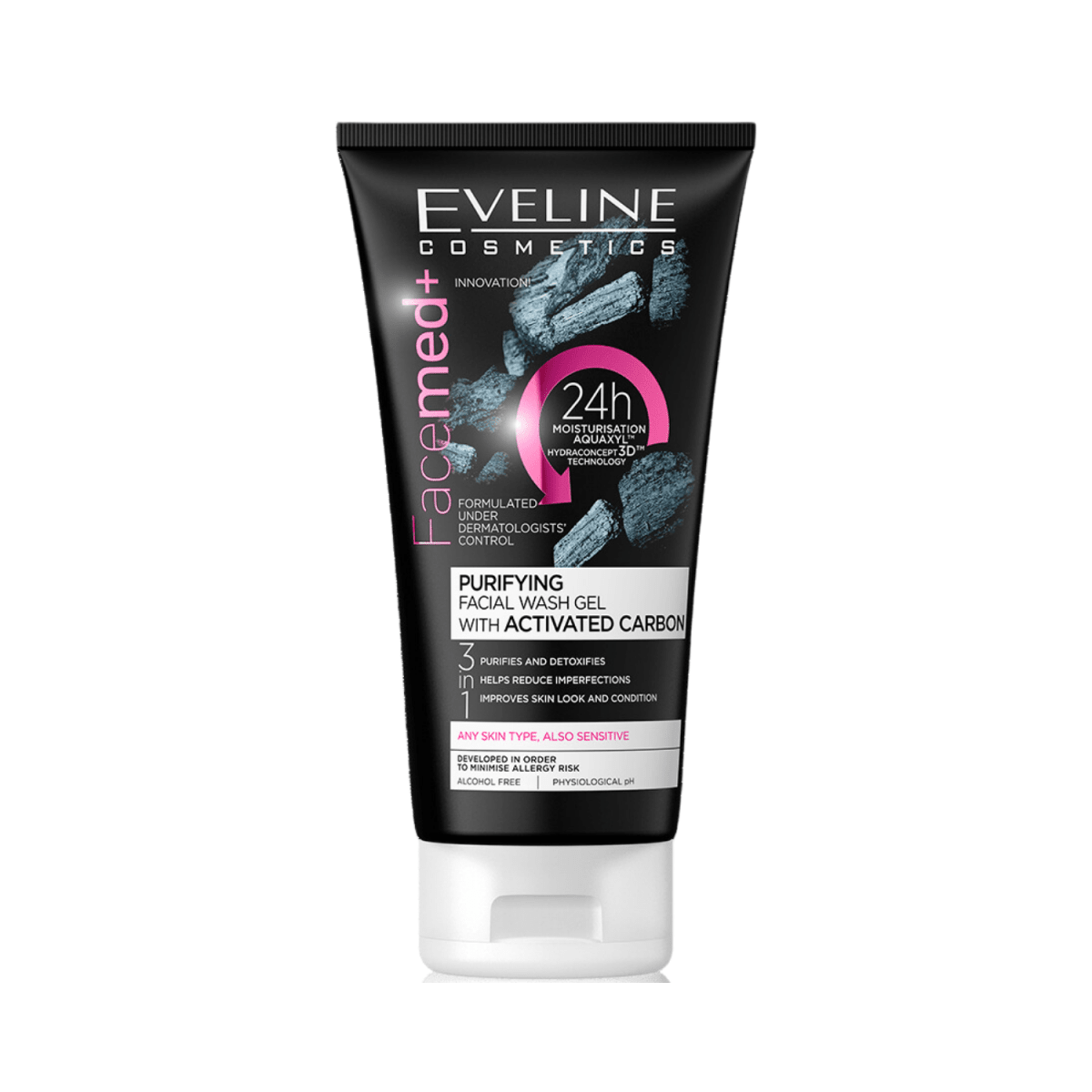Eveline Purifying Facial Wash Gel With Activated Carbon 150ml - Gift Point