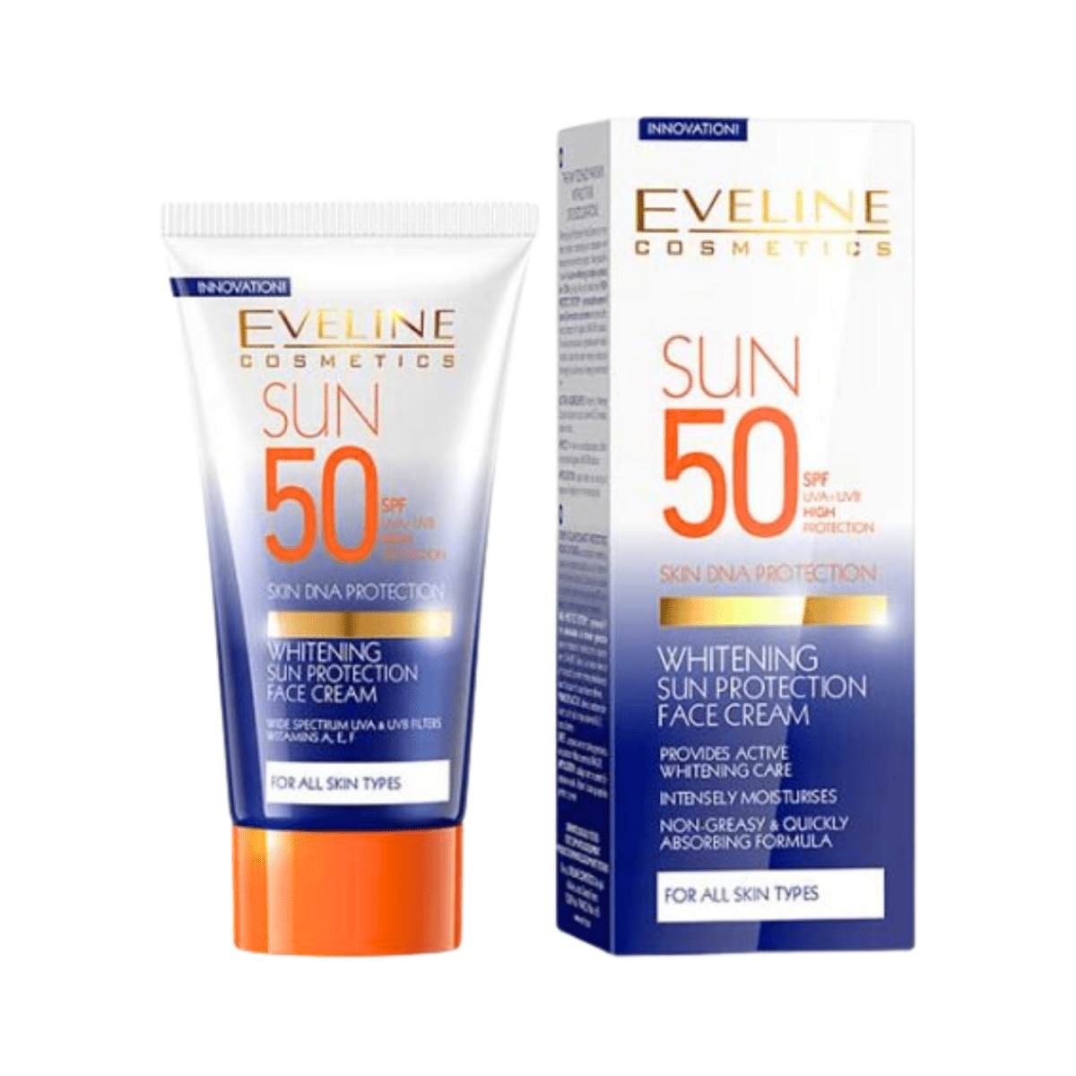 Eveline Sun Whitening Sun Protection Face Cream SPF 50, 50ml - Gift Point