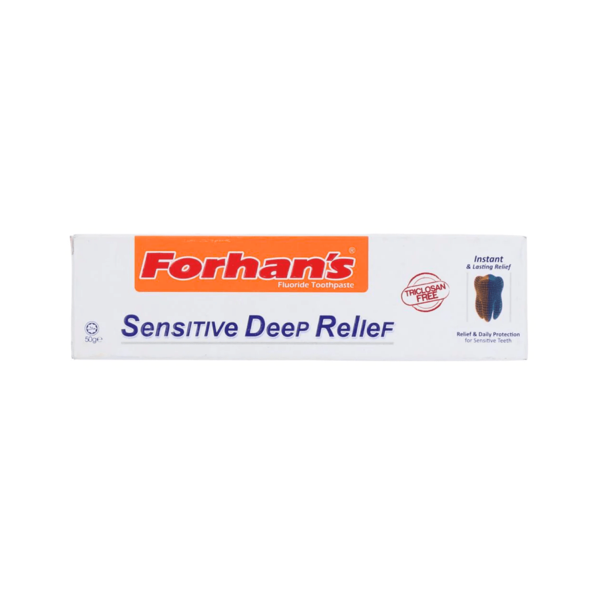 Forhan's Sensitive Deep Relief Flouride Toothpaste, Triclosan Free 50g - Gift Point