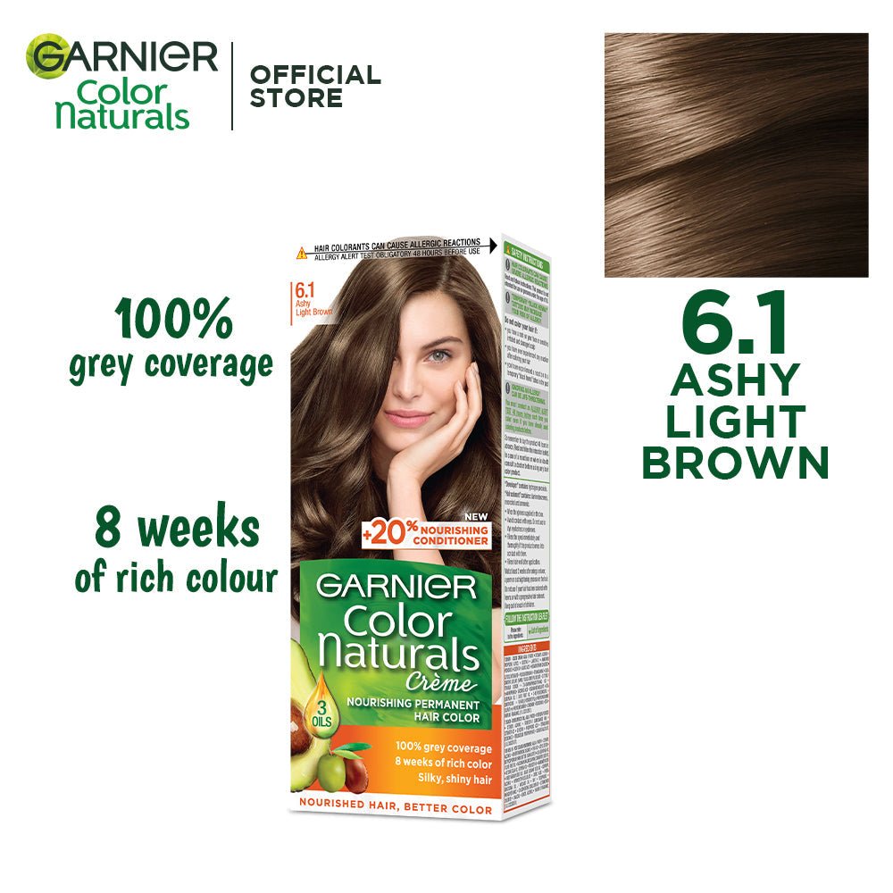 Garnier Color Naturls Creme Hair Color Light Ash Brown 6.1 - Gift Point