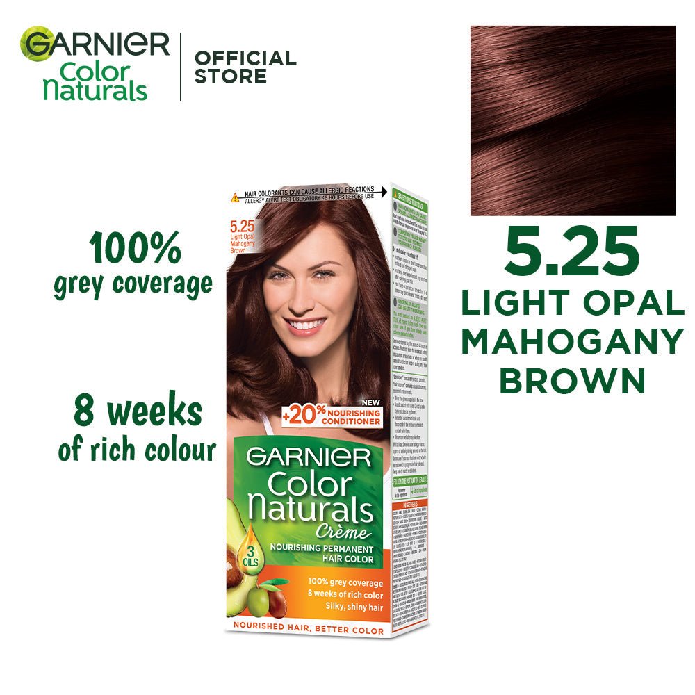 Garnier Color Naturls Creme Hair Color Light Opal Mahogany Brown 5.25 - Gift Point