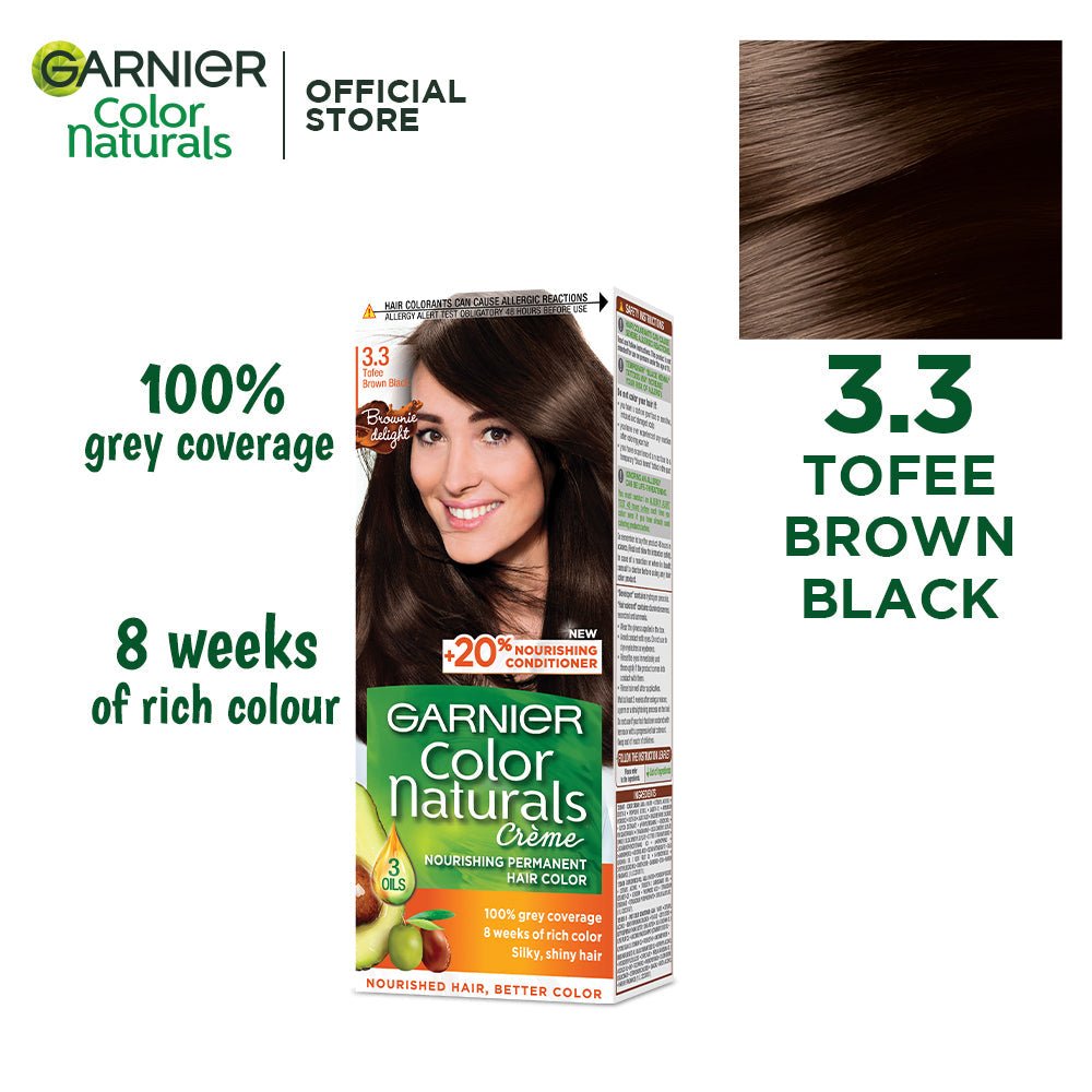 Garnier Color Naturls Creme Hair Color Toffee Brown Black 3.3 - Gift Point