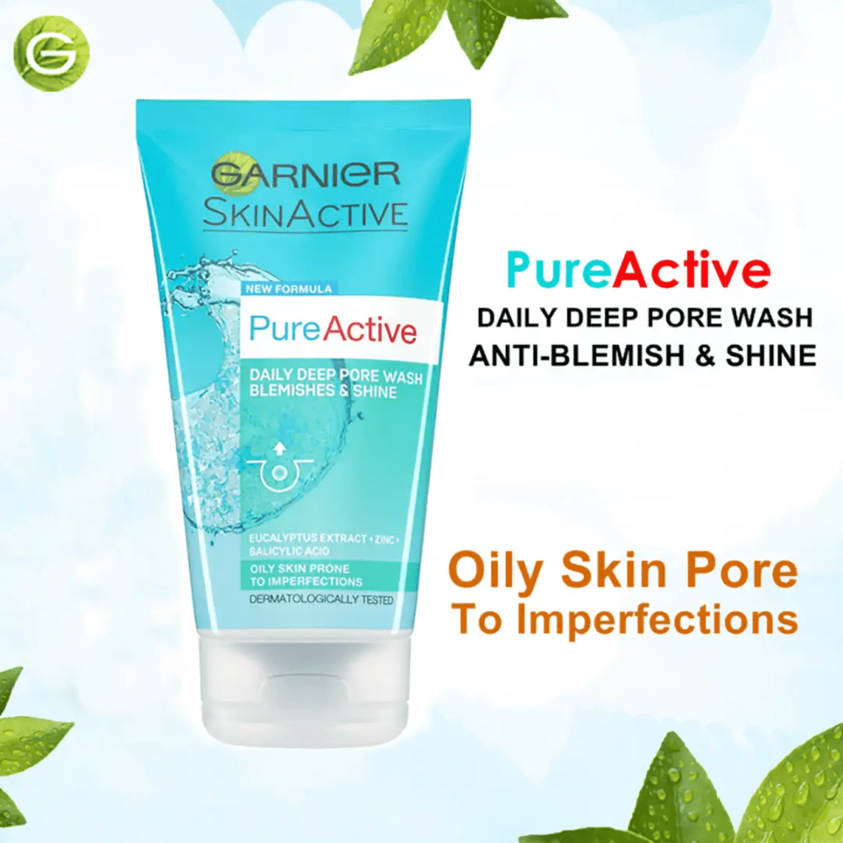 Garnier Pure Active Anti Blemish Deep Pore Face Wash 150ml - Gift Point