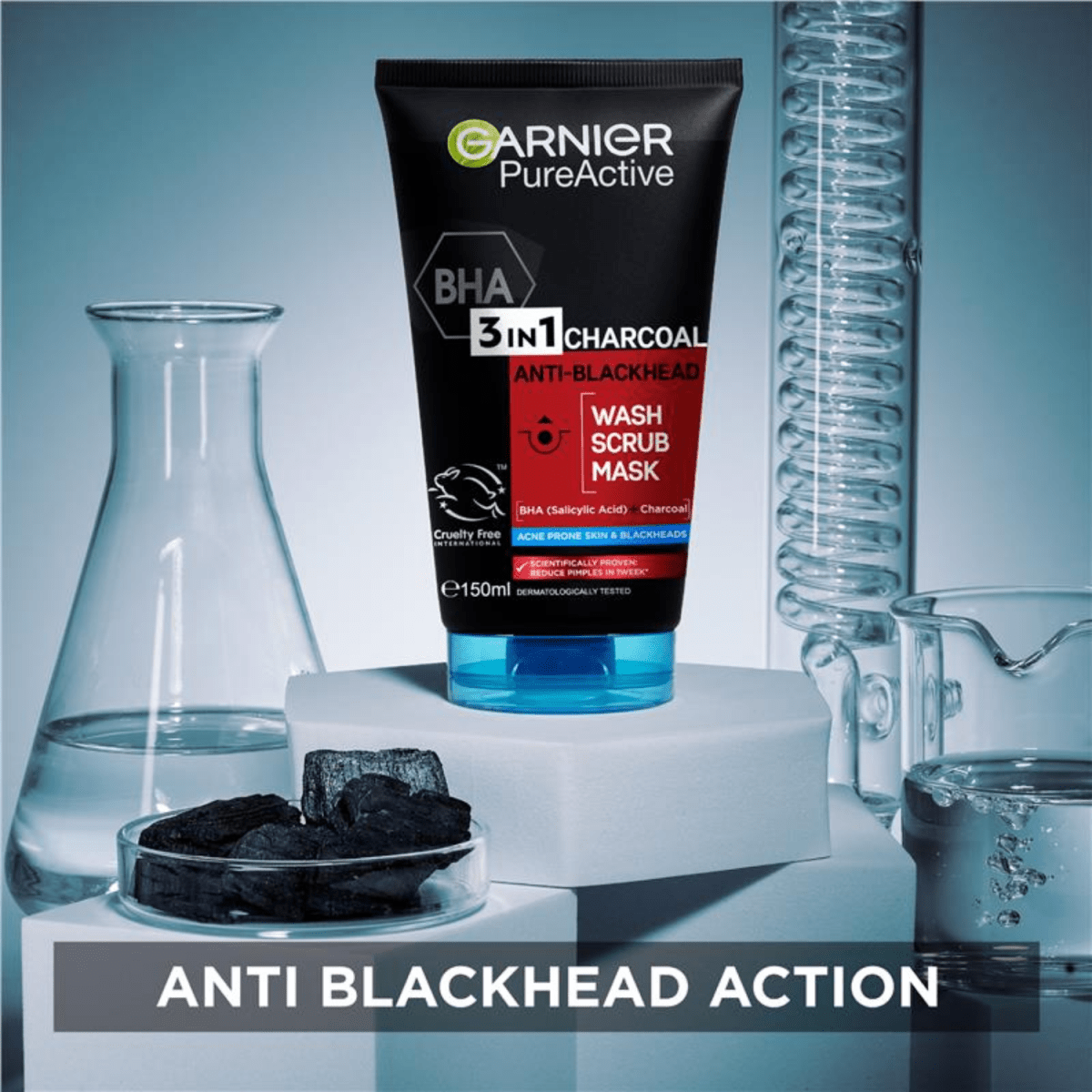 Garnier Pure Active Intensive Charcoal 3-in-1 Wash 150ml - Gift Point