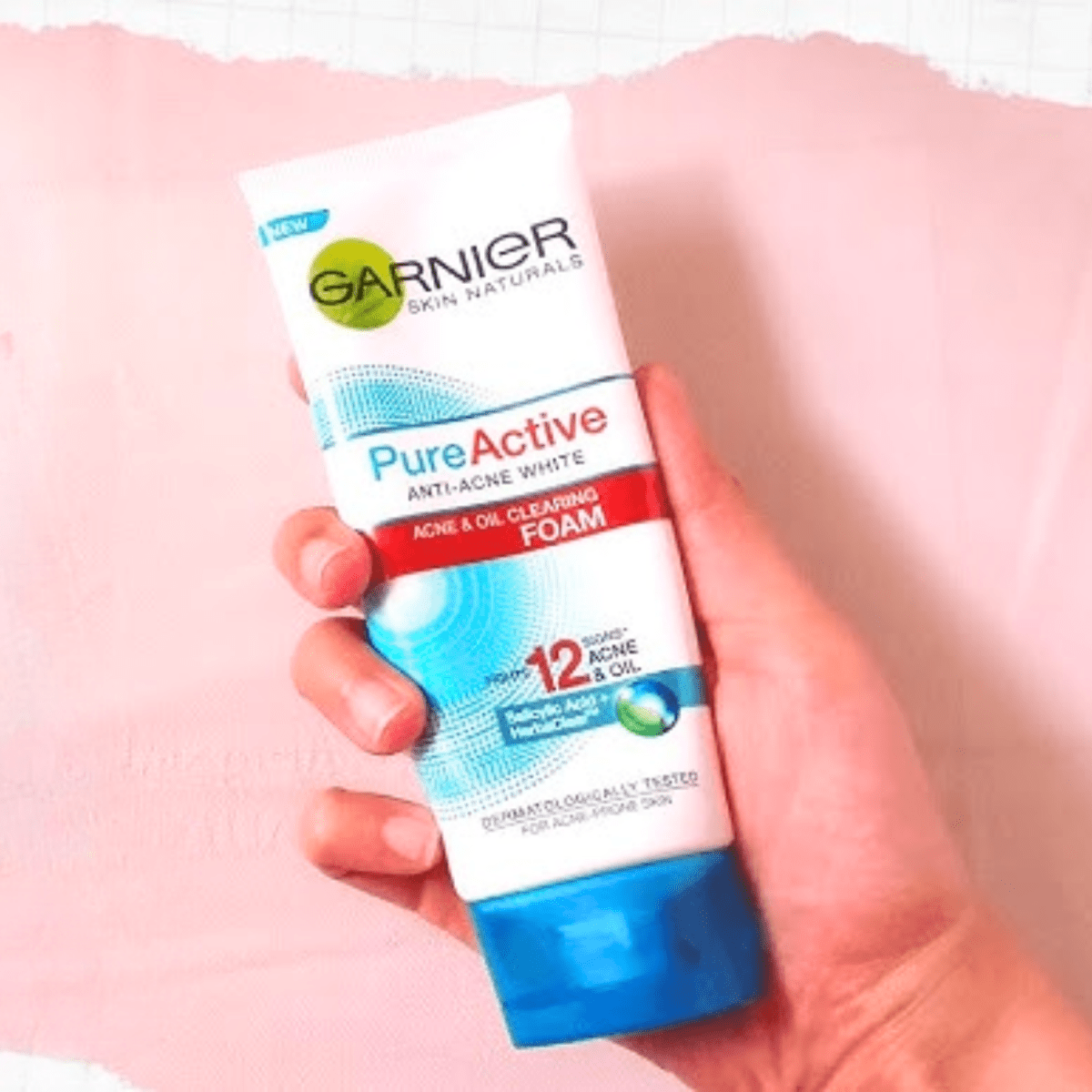Garnier Skin Natural Pure Active White Acne & Oil Clearing Foam 100ml - Gift Point