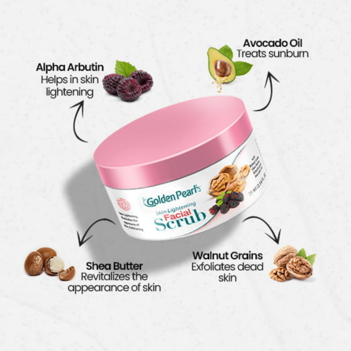 Golden Pearl Skin Lightening Facial Scrub 75ml - Gift Point