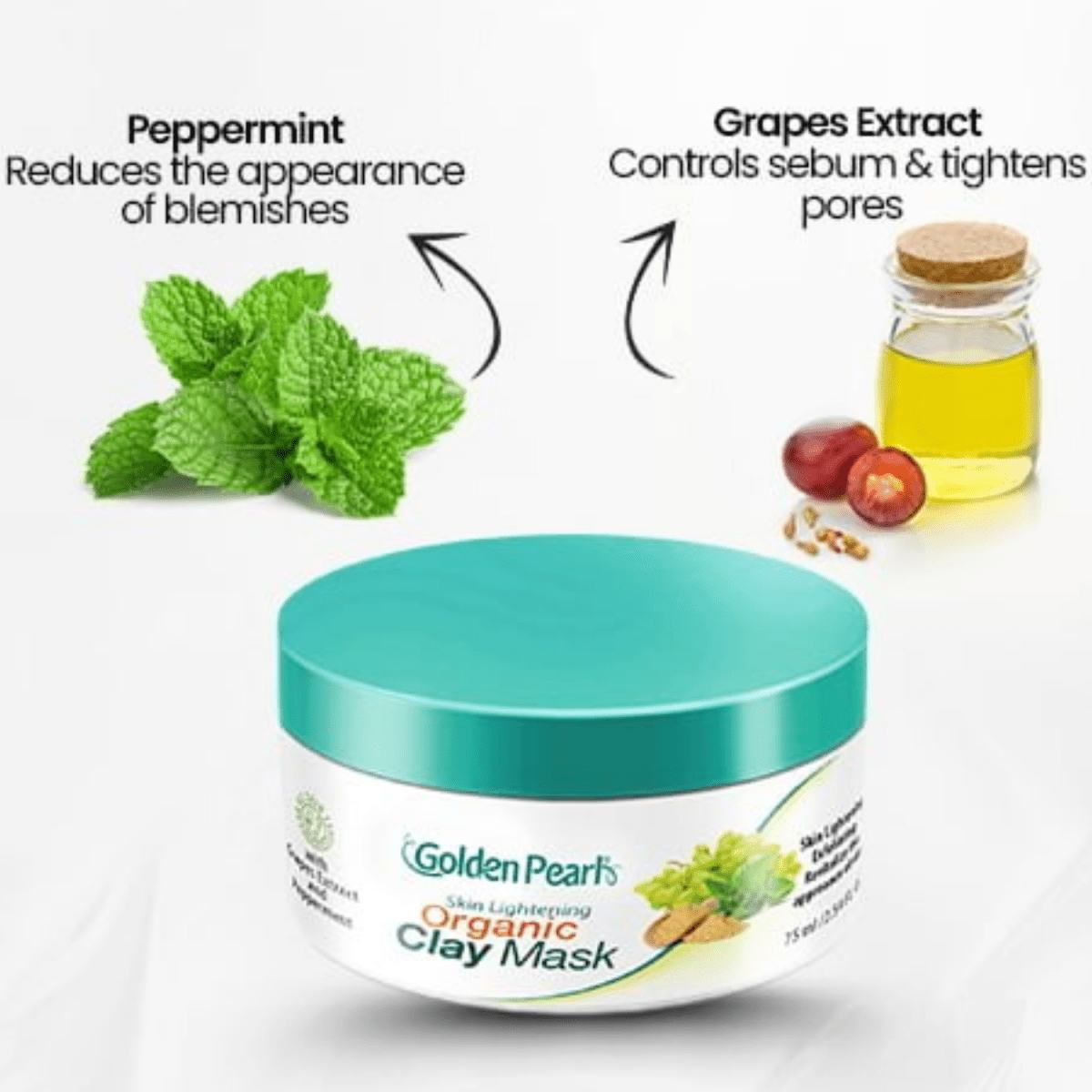 Golden Pearl Skin Lightening Organic Clay Mask 75ml - Gift Point